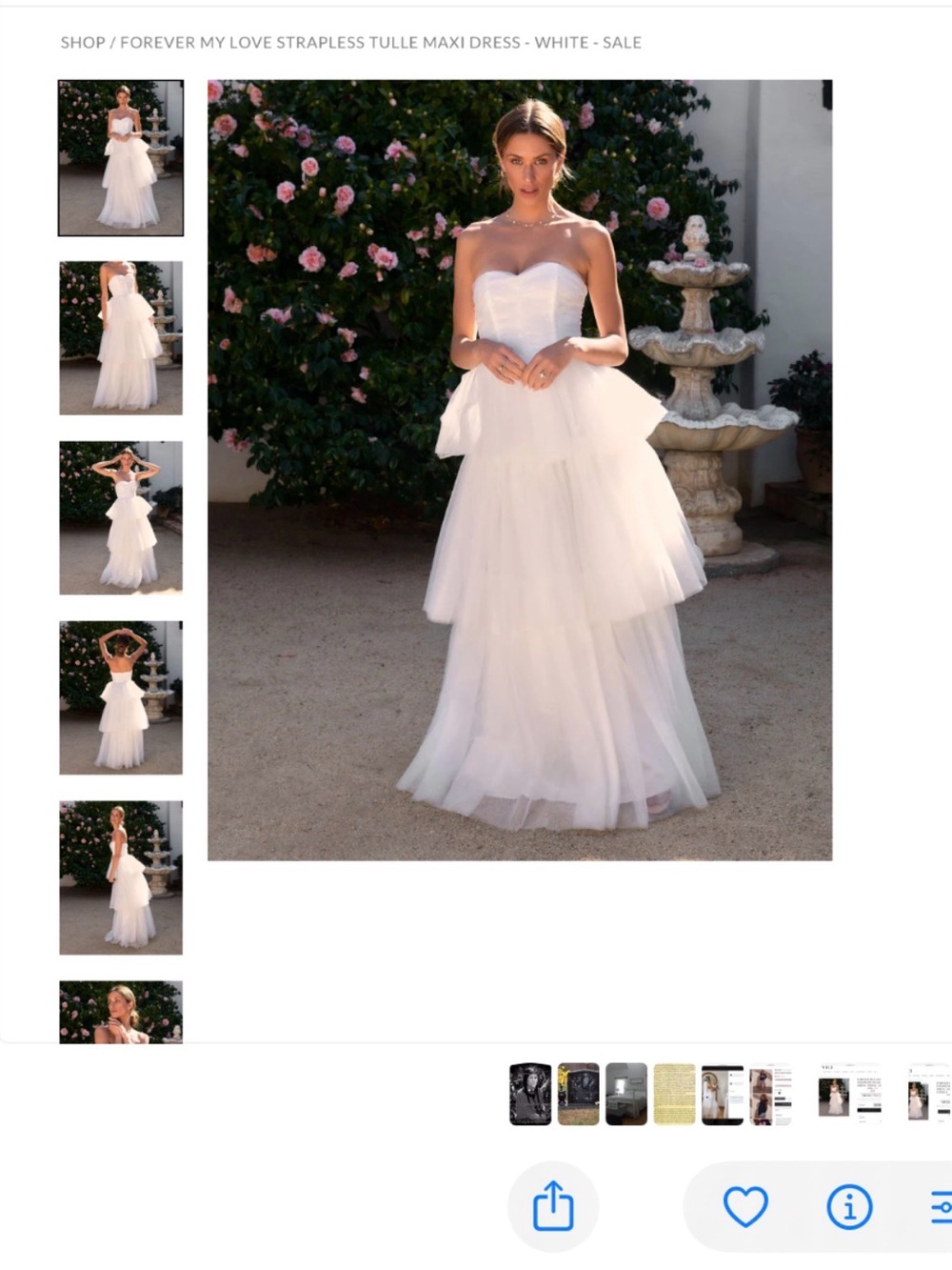 VICI NWT White Strapless Tulle Maxi Dress (Gorgeous Wedding Dress) XL